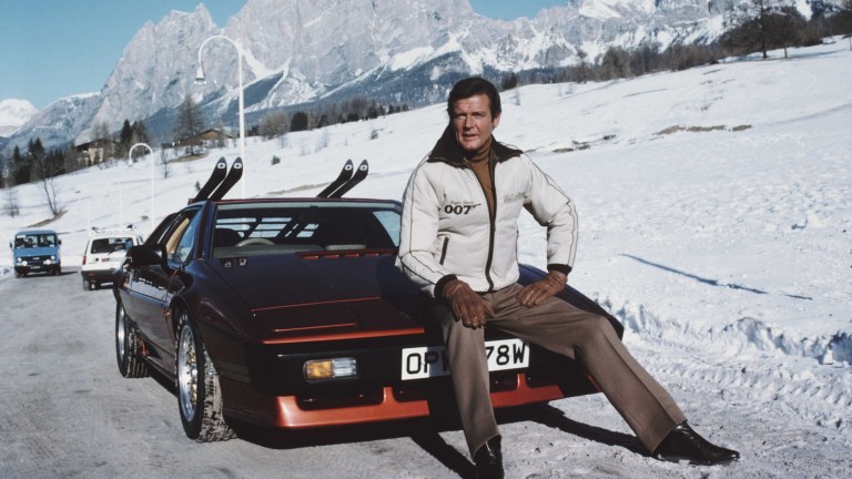 Roger Moore as James Bond in the Snow in For Your Eyes Only